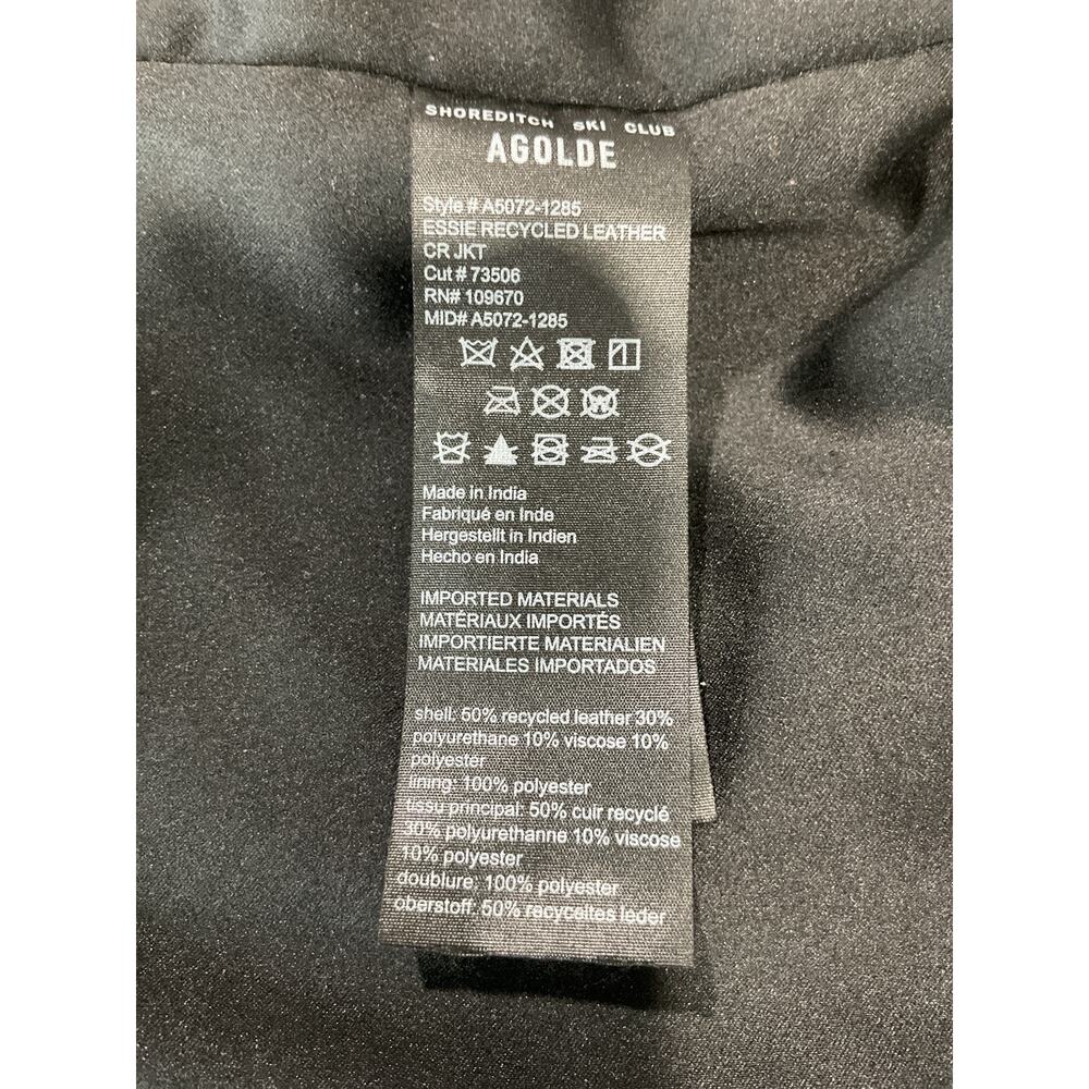 Agolde Cropped Black Essie Jacket Size XL - Picture 6 of 6